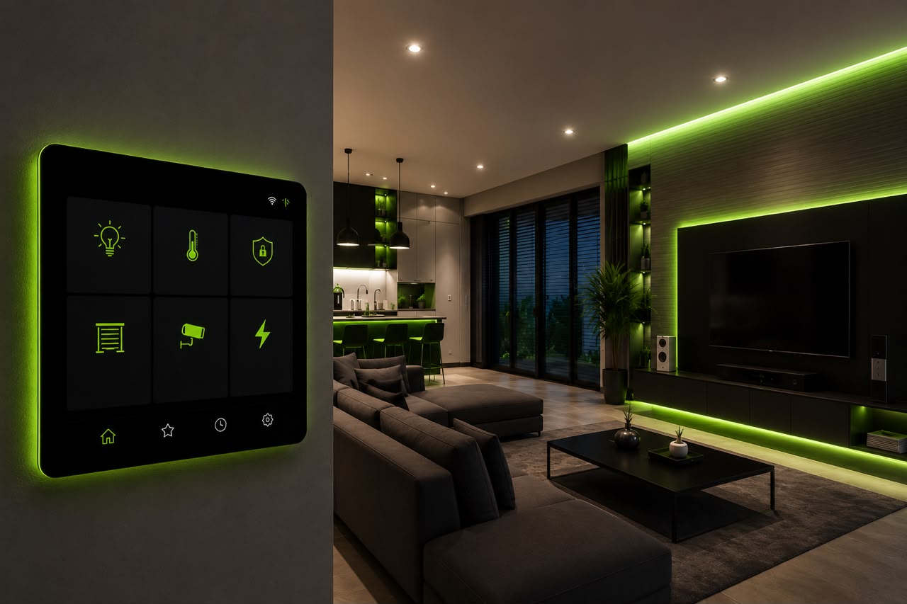 Intérieur équipé d'un système domotique